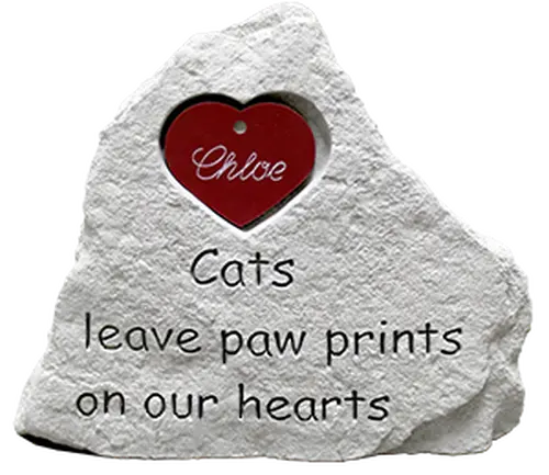 Memorial Stone Heart - Cats