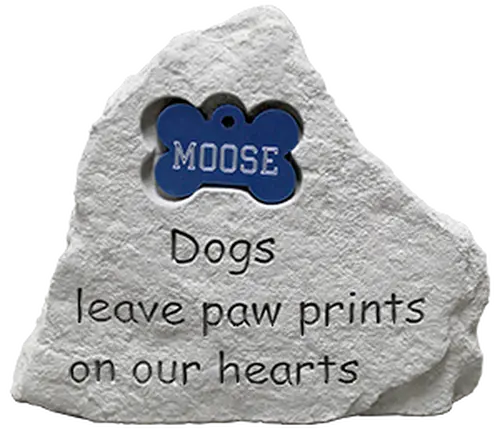 Memorial Stone Bone - Dog Paw Prints
